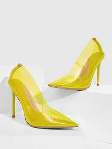 CUCCOO SZL 女士尖头百搭时尚高跟鞋，适合日常通勤 - 黃色 - 查看 2