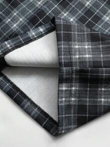 ROMWE MEN Street Life Veste à manches longues à carreaux pour hommes avec motif numérique en forme de flamme, automne/hiver