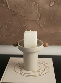 Cirelle 1 Pc Ceramic High Stem Candle Holder, Living Room High-Aesthetic Atmosphere Diffuser Base, Retro Ceramic Fragrance Tray