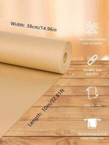 1 Cuộn - Giấy gói quà màu trơn, Giấy giả da màu nâu, Giấy Kraft màu nâu, khổ 15" x 394" (rộng 38cm), Giấy trang trí quà sinh nhật, Đồ dùng tiệc tùng, Giấy gói quà cưới, Giấy mỏng, Đồ dùng bó hoa, Giấy gói quà, Giấy gói hoa, Giấy bìa cứng, Giấy thủ công mỹ nghệ, Giấy gói quà Ngày Valentine, Trang trí năm mới, Lễ Tạ ơn, Halloween, Quà Giáng sinh - màu nâu - Xem 7