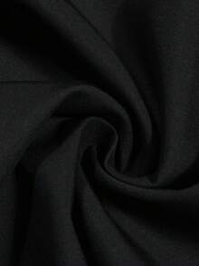 ROMWE MEN Street Life 男士抽绳腰带印花休闲百搭街头风短裤 - 黑色 - 查看 5