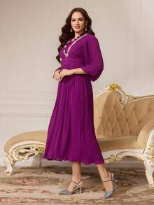 CUCCOO TILAWA Giày cao gót mũi nhọn trang trí tiệc tùng ngày lễ pha lê cho nữ - Xám - Xem 2