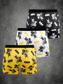 BATMAN X SHEIN Men's All-Over Print Comfortable & Fashionable Boxer Briefs - Multicolor - View 2