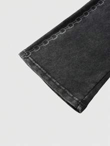 ROMWE MEN Men's Casual Cross & Spider Web Print T-Shirt, Autumn - Black - View 4