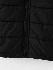 SHEIN Young Boy Casual Hooded Long Cotton Padded Jacket, Winter Fall