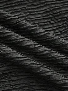 少女黑色针织纹理吊带背心，蝴蝶结蕾丝饰边，可叠穿或单穿，适合返校、度假、日常休闲穿着 - 黑色 - 查看 7