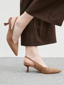 CUCCOO BIZCHIC Women's Elegant Pointed Toe Pumps For Commuting For Christmas - Rust Brown - View 3