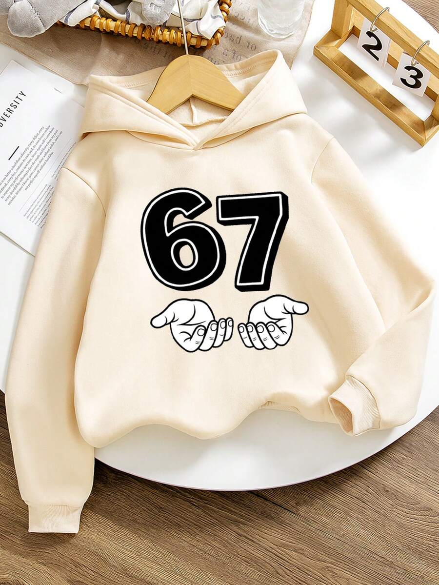 SHEIN Tween Girl Fleece Sweatshirt - Black - Pink - View 1