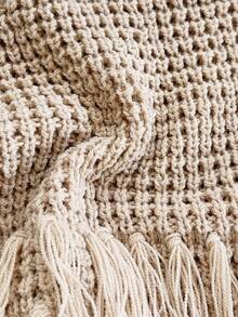 Soleia 女士度假两件套：针织纹理毛衣和流苏金属装饰迷你裙，适合派对、约会、海滩度假、夏季穿搭、假日、下午茶、婚礼季、邮轮旅行、城市之旅、波西米亚风度假、音乐节等场合。 - 卡其色 - 查看 9