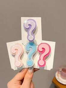 Joivida 1个糖果色趣味问号发夹，创意刘海，展现夏季新款女士发饰，渐变问号发夹，可爱发夹，趣味设计，休闲风格，展现时尚个性，装饰发夹，青春发夹 - 彩色 - 查看 10