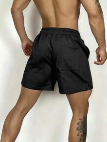 Manfinity Sport Corelite Quần short thể thao nam, dây rút co giãn, thích hợp cho chạy bộ, tập luyện, hoạt động ngoài trời, phong cách thường ngày, chất liệu nhẹ. - Màu xám đen - Xem 2