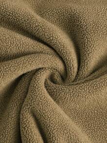 男童打底衫两件装，长袖打底衫，圆领套头衫，绣有“好运”字样，橄榄绿和黑色，保暖抓绒内里，适合秋冬季穿着，假日2026新年必备休闲简约运动风校服