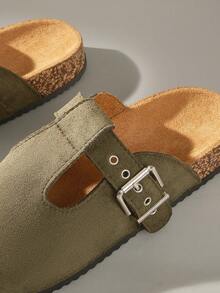 Solecia 女士休闲百搭通勤平底凉鞋 - 綠色 - 查看 6