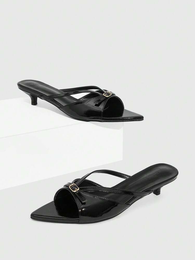 CUCCOO SZL Women's Pointed Toe Buckle Design Fashion Daily Wear High Heel Sandals Valentine's Day Spring Shoes Prom Heels