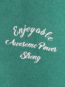 SHEIN 2 件套年轻男孩时尚套装：橄榄绿色针织圆领长袖运动衫和仿口袋牛仔长裤休闲装，适合日常穿着、上学、旅行、度假、休闲、夏季 - 墨綠色 - 查看 7