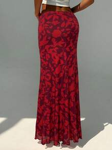 Aloruh 女士时尚休闲印花长裙，适合海滩度假、夏季假期、婚礼宾客、生日派对等场合。 - 彩色 - 查看 3