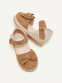 Cozy Pixies 1 Pair Summer Cute Toddler Girls Brown Bow All-Match Casual Fashion Versatile Hook And Loop Soft Bottom Closed Toe Infant Flat Sandals - Brown - View 7