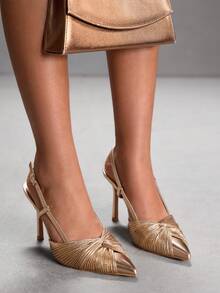 CUCCOO SZL Giày cao gót mũi nhọn thanh lịch dành cho nữ, thời trang và đa năng để diện hàng ngày - Rượu sâm banh - Xem 9