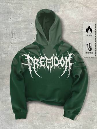 Street Life Felpa con cappuccio a maniche lunghe minimalista stampata da uomo