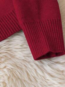 Franclia Áo khoác cardigan cổ tròn kim loại hình sao biển cỡ lớn thanh lịch, thắt eo, phong cách blogger, thiết kế châu Âu và Mỹ - Màu Đỏ Sâu - Xem 4