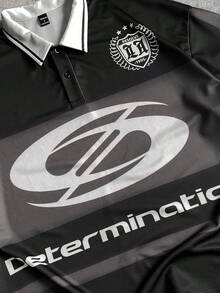 Men's AXEPEAK Casual Fashion Street Polo Shirt - Black - View 7