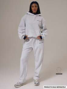 Musera Sport Sport Mid Rise Wide Leg Tracksuit Bottoms Only Winter Activewear Sport Gym Workout - Light Grey - View 1