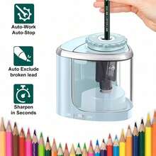 Teckwe Electric Sharpener Assembly Desktop Automatic Pencil Sharpener Suitable To Pencils (6-8mm) For Students School Office Stationery - Multicolor - View 12