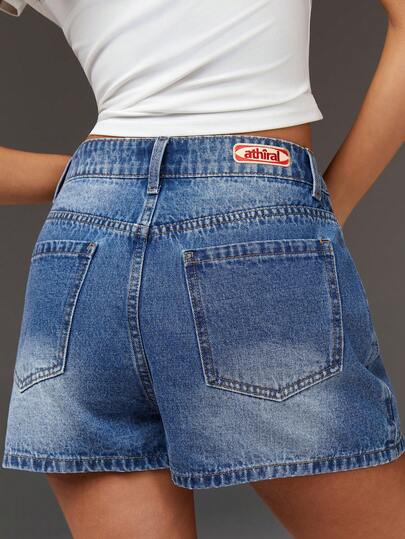 Athîral Women's Casual And Fashionable Denim Shorts, Slim Fit, Street Wear, Blue Jeans, Date And Party Wear, Stiff Woven Denim Fabric, Music Festival Wear, Outdoor Wear, Summer Wear, Holiday Wear