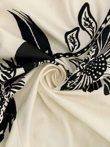 Travachic 两件套女士度假印花露脐上衣和高腰短裙，女士度假休闲套装，夏季假日服装，春假服装，派对服装，沙滩服装，春季服装，情人节，女士情人节服装，狂欢节服装，优雅，花卉，狂欢节，春夏，派对，狂欢节服装，墨西哥风情女士波西米亚风和服上衣两件套，波西米亚风两件套女士和服上衣和短裤套装，热带印花套装 - 黑色 - 查看 7