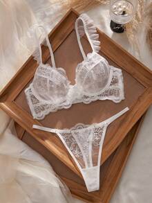 2件套浪漫刺绣钢圈文胸套装