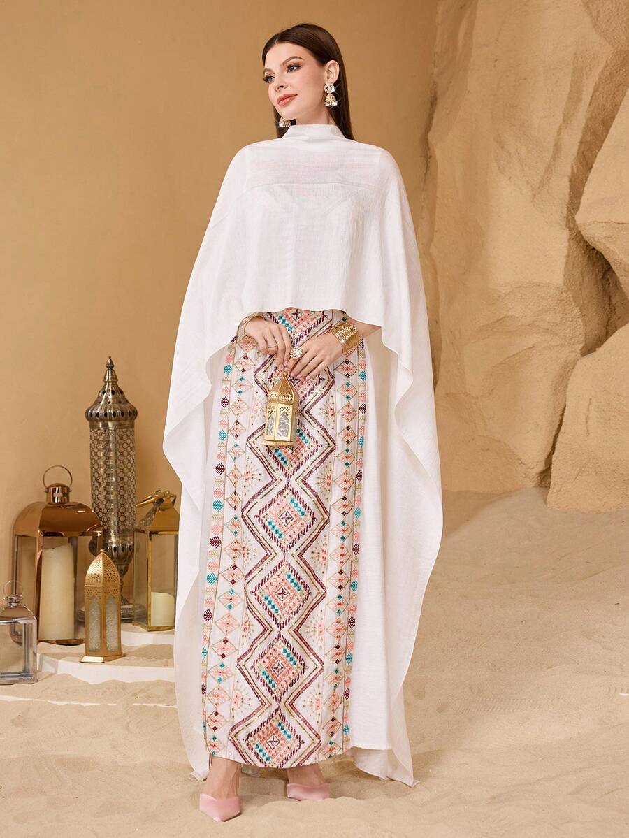Layrah Elegant Embroidered Patchwork Dress, Waist-Cinching Slim-Fit ...