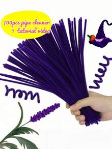 100/120/300pcs Blue Pipe Cleaners Craft Set With 1 Step-By-Step Video, 6 Colors, Chenille Stems For Creative DIY Art Projects, Thick & Soft Twists For Craft Bouquets, Gift Making, Home Decor Supplies - Multicolor - View 5