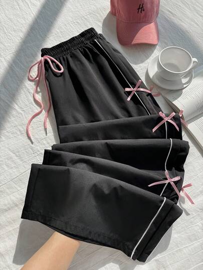 Comfortcana Plus Size Women's Cargo Pants With Bow Decorations