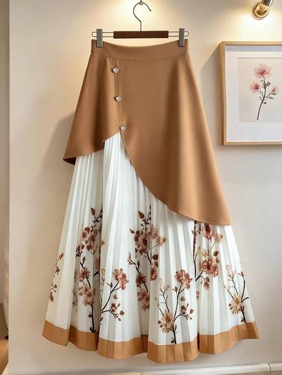 GlowEve 花卉拼接半身裙，优雅迷人的女士半身裙