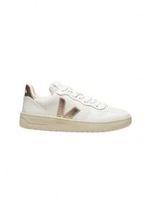Veja V-10 Leather Sneaker Extra-White / Platine I0220737 - WHITE PLATINE - View 1