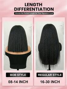 Long Kinky Straight All Ready Wig Pre Bleached Pre Plucked Pre-Cut Lace Melting Lace Front 6x4 Glueless Closure Wig Real Human Hair 9AM HAIR - SNatural - View 13