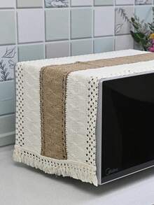 一套家用日常乡村风格微波炉防尘罩布，日常客厅餐桌和茶几装饰布，桌面保护罩，适用于家庭餐桌和节日装饰，也可用于微波炉、餐盘垫、床头柜罩、派对罩、桌布等。 - 彩色 - 查看 5