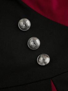 Sweetra Váy chữ A họa tiết trái tim lãng mạn màu tối cỡ lớn cho ngày lễ tình nhân - màu đen - Xem 7