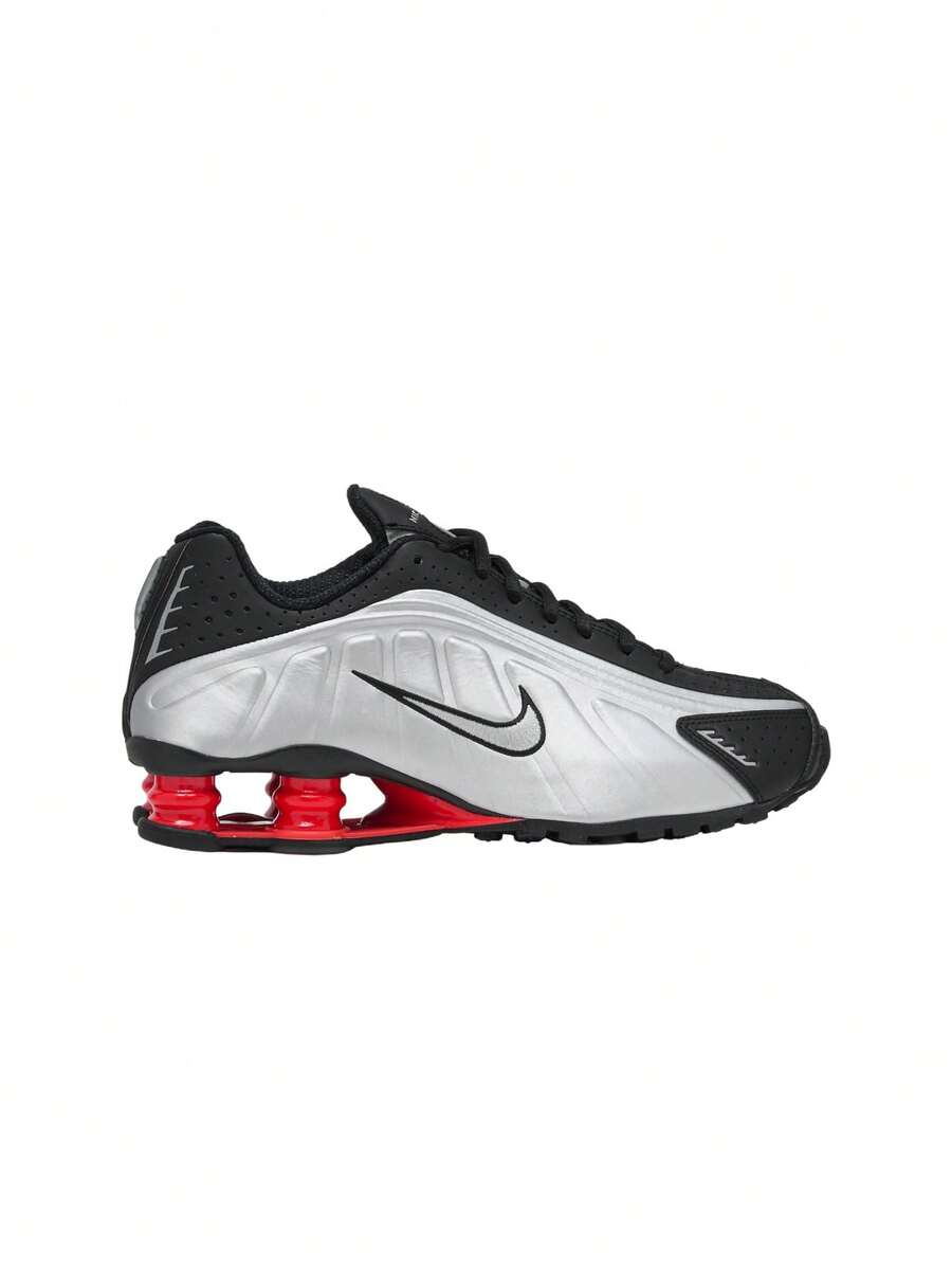 Nike Shox R4 Athletic Casual Shoes Black AR3565 - 黑色/淺紅色/金屬銀色 - 查看 1
