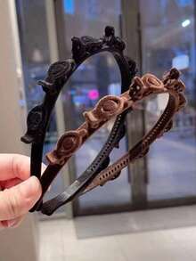 Flocked Braided Hair Clips/Set, Perfect For Styling Side Bangs And Broken Hair, Hairpin And Headband Combo,Hair Hoop,Gifts,Travel,Gifts For Women - Multicolor - View 10