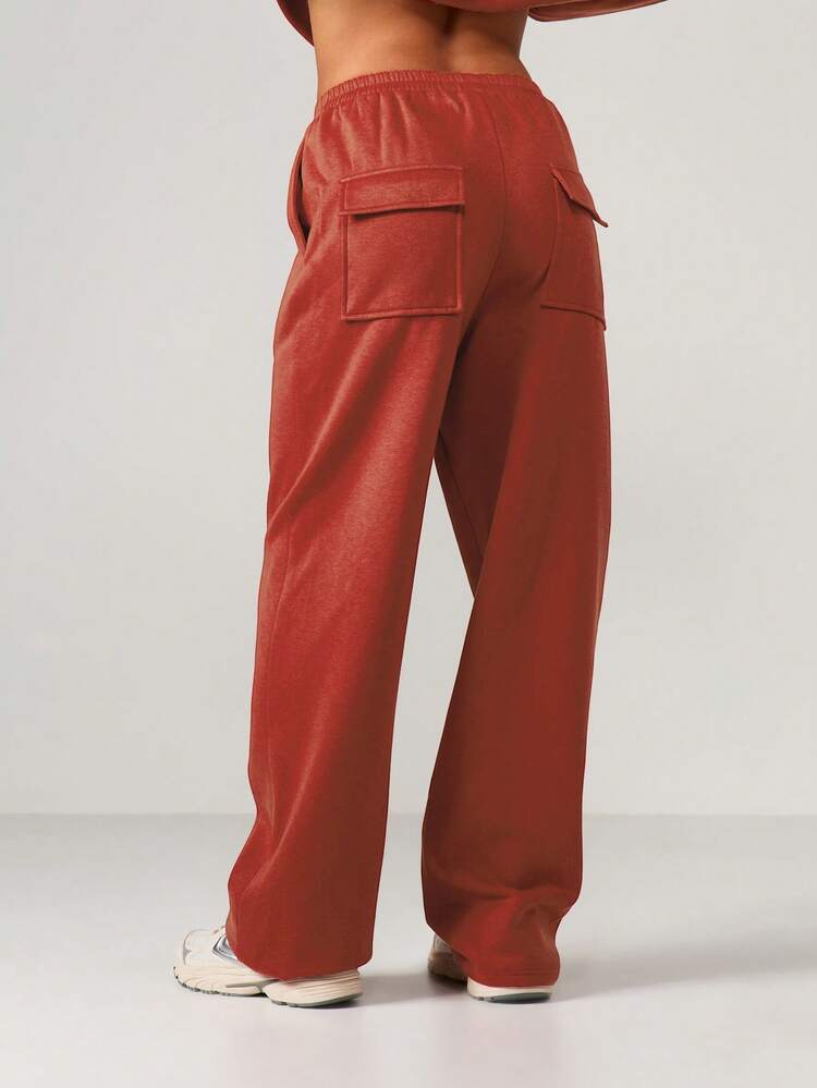 MISSGUIDED Calça de Moletom Casual de Ajuste Relaxado com Detalhe de Bolso, Cintura Elástica e Bolsos Laterais Cargo para Conforto Diário