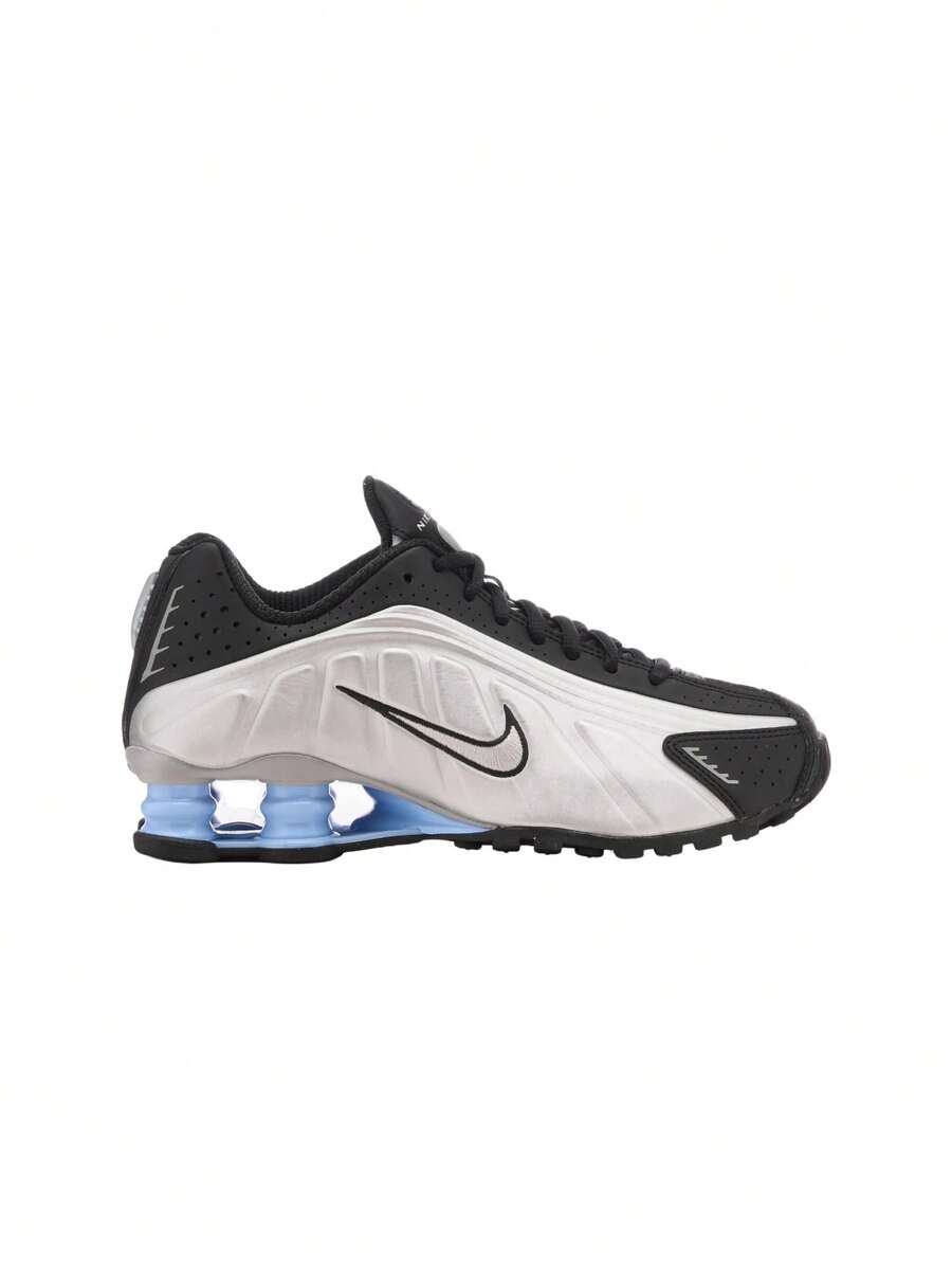 Nike Shox R4 Shoes White HQ1988 - Metallic Silver/Black/Psychic Blue/Metallic Silver - View 1