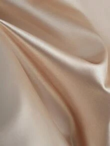 Franclia Áo thun nữ cỡ lớn, màu trơn, thanh lịch, cổ tròn, đính ngọc trai, tay phồng, phù hợp để mặc đi làm. - Màu be - Xem 4