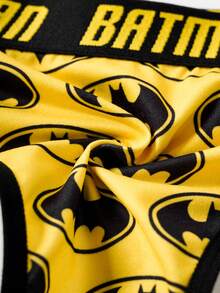 BATMAN X SHEIN Women's Comfortable Soft Bat & Letter Print Thong Panties - Yellow - View 7