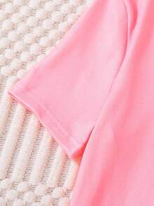 Teenage Girls' Summer Plaid Short Sleeve Shorts Set: Bow & Heart Print Elements, Casual Homewear & Outdoor 2-In-1, Sweet & Cool Style, Comfortable Tight-Fitting 4-Piece Pajama Set  Snug Fit - Multicolor - View 5