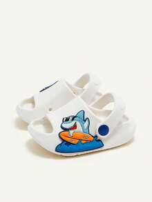 Cozy Pixies 1双夏季宝宝海洋鲨鱼可爱趣味透气休闲套脚户外沙滩防滑平底凉鞋 - 白色 - 查看 6