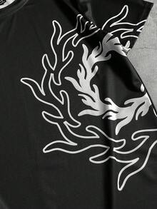 AXEPEAK Bộ đồ nam tay ngắn cỡ tiêu chuẩn, in kỹ thuật số, màu đen - màu đen - Xem 7