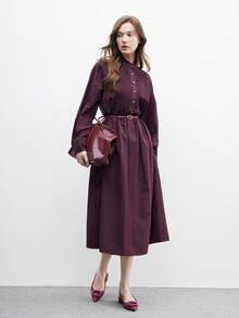 CUCCOO BIZCHIC Giày bệt mũi nhọn tối giản, dễ đi lại, tiện dụng cho nữ - Màu Đỏ Sâu - Xem 6