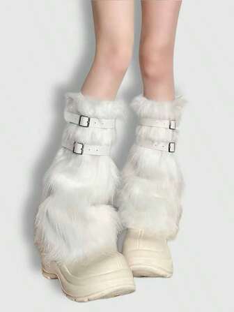 Grunge Punk 1pair Leopard Print Stylish And Warm Leg Warmers For Women