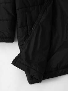 SHEIN Young Boy Casual Hooded Long Cotton Padded Jacket, Winter Fall